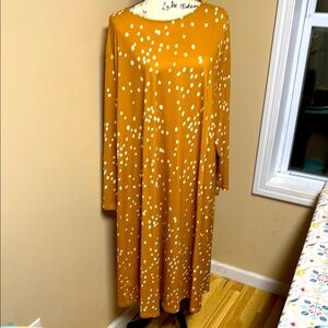 Dainty Jewells Gold A-Line Long Sleeve Dress Size 3x EUC